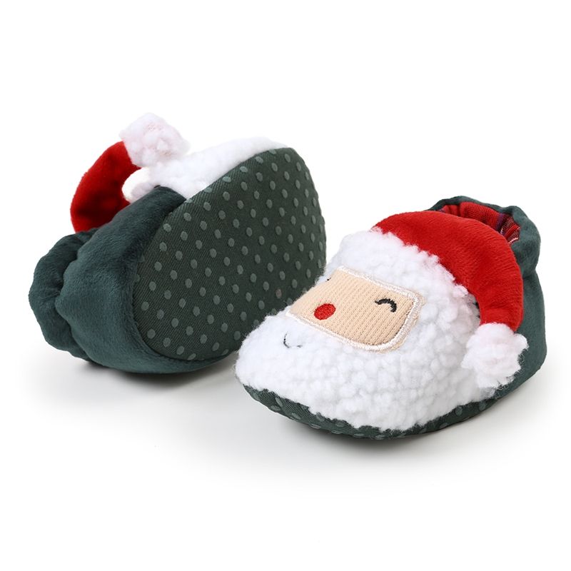 Pudcoco Winter-Schneestiefel für Kleinkinder, Mädchen und Jungen, Weihnachts-Cartoon-Weihnachtsmann, warme Baby-Wanderschuhe für Zuhause und Partys_voghion.com