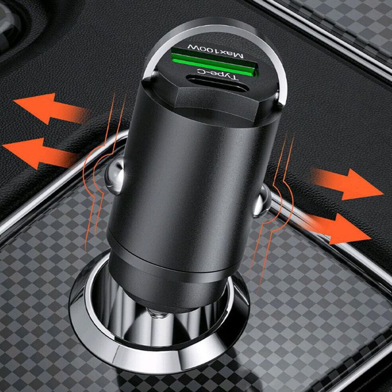 Metall Zuchring PD30W Onsichtbar Super Schnell 100W Autoladegerät QC3.0 Blitzladung_voghion.com