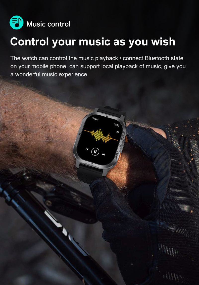 Det nye smartwatch understøtter Bluetooth-opkaldstilstandsdetektion, IP68 vandtæt firkantet HD AMOLED social underholdning_voghion.com