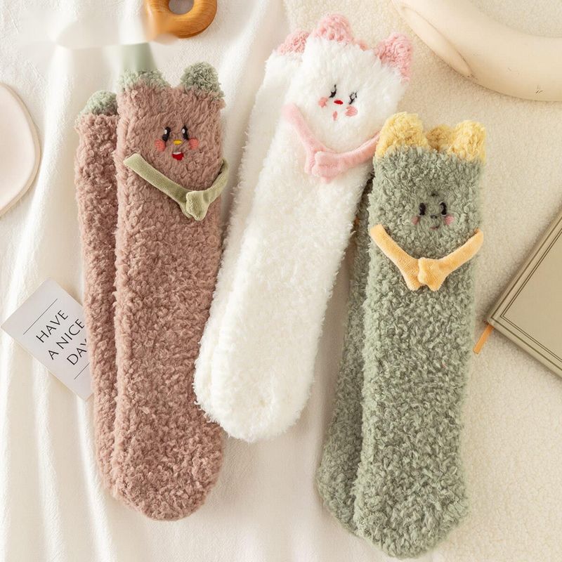Caramela Kinder Herbst/Winter Neue Schlaf Mädchen Boden Süße Handtuch Dicke Damensocken_voghion.com