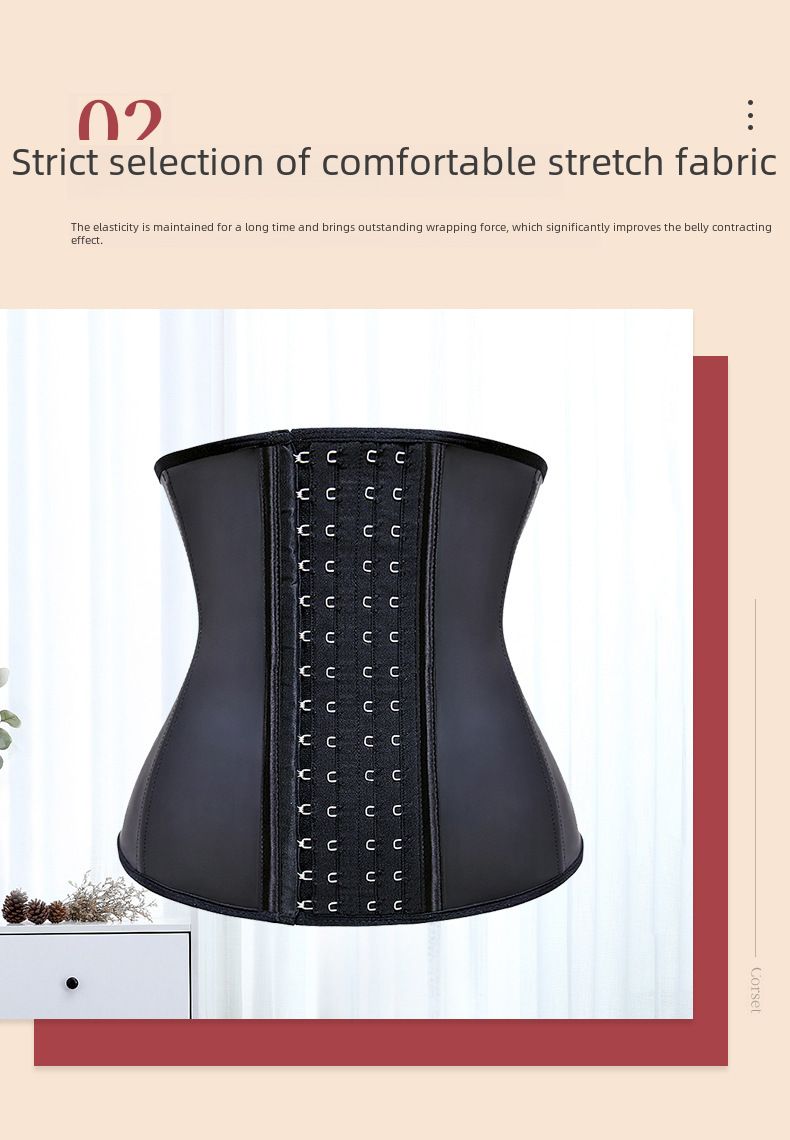 Glans latex 9 Bone Shaper 4-knäppt midja Trainer Bälte latex midja trainer_voghion.com