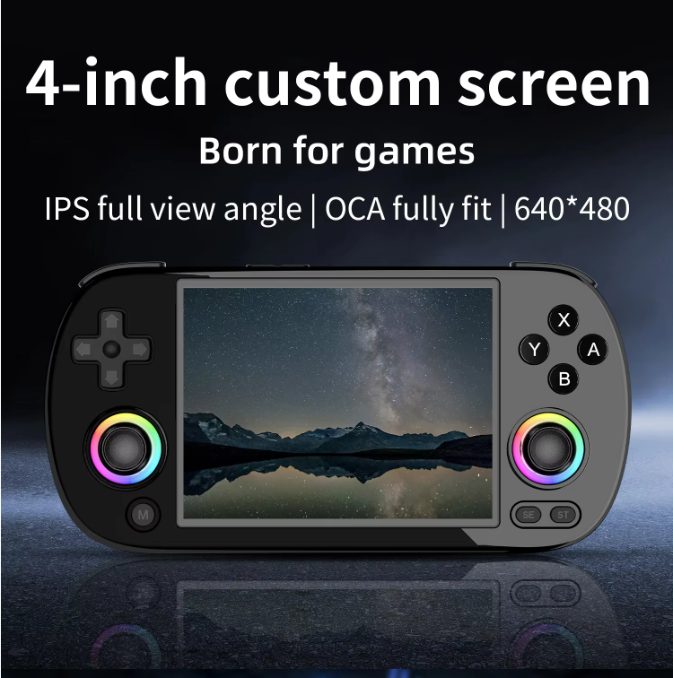 Console de jeu portable rechargeable RG40XX H avec écran IPS OCA 4 pouces 640 x 480_voghion.com