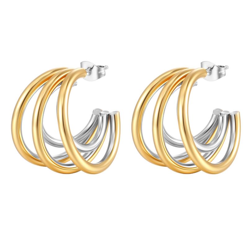 Orecchini pendenti leggeri multistrato versatili da donna placcati in oro alla moda in acciaio inossidabile con fornitura diretta transfrontaliera_voghion.com