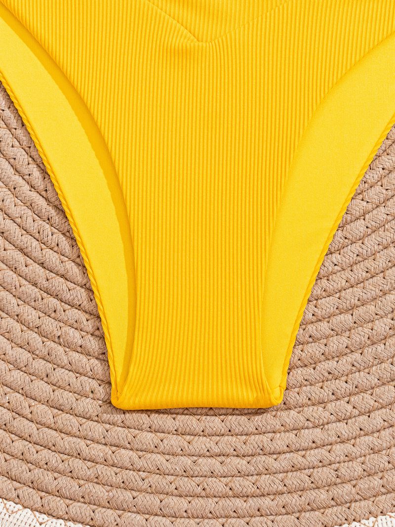 Costume da bagno da donna a vita alta, in tessuto morbido con motivo a croce a righe verticali, per spiaggia, vacanze, piscina e feste_voghion.com