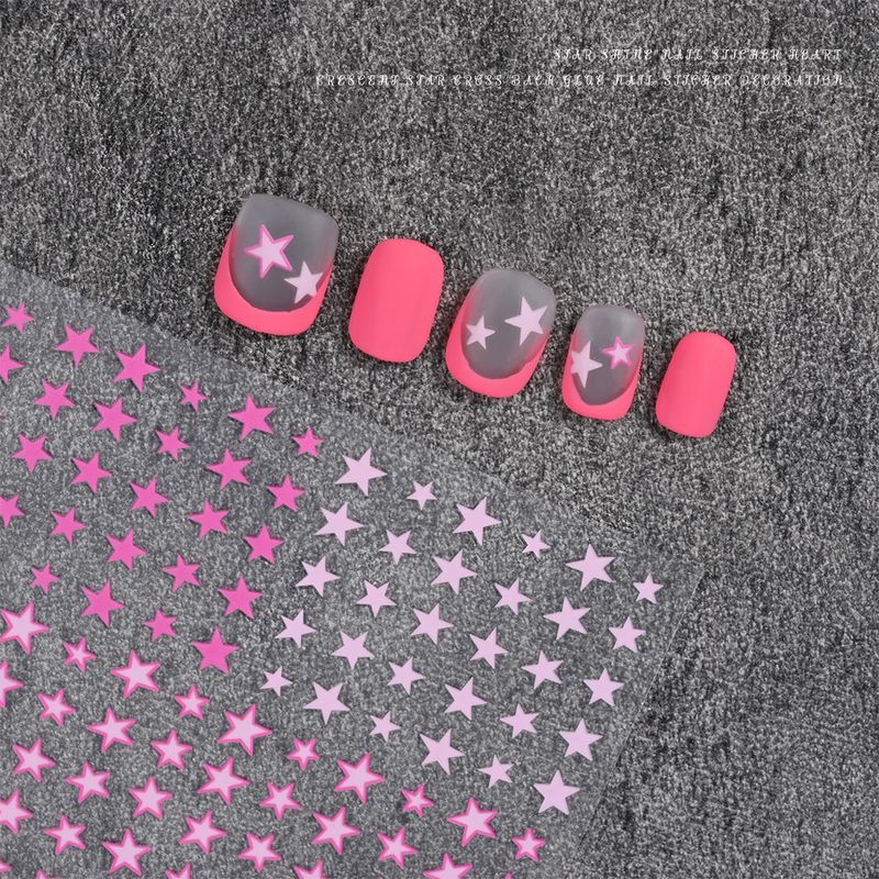 4-in-1 Star Nail Stickers Set - Pink & Blue Stars, Hearts & Fairy Decorations For Nail Art_voghion.com