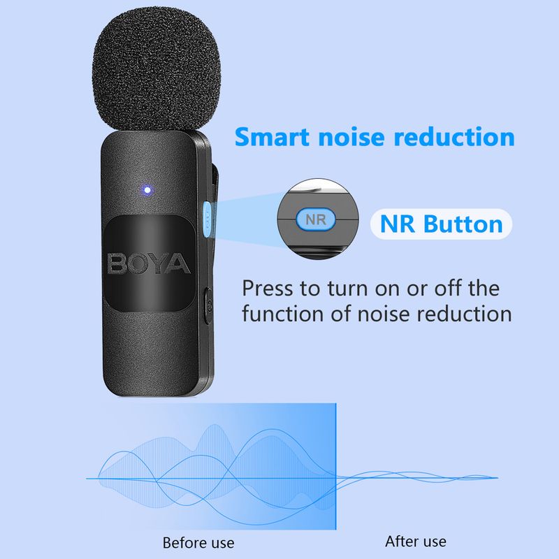 BOYA BY-V Professional Wireless Lavalier Mini Microphone for iPhone iPad Android Live Broadcast Gaming Recording_voghion.com