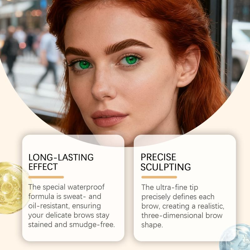 Zephoco Brown 3D Four-Prong Pencil Daily Modification Filling Eyebrow Shape Contour Natural Smooth Hair Flow_voghion.com