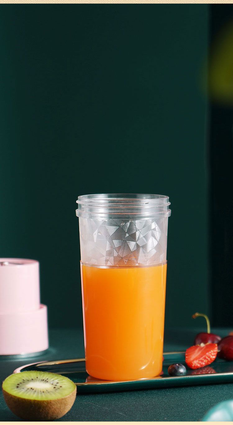 Portable Electric Juicer Cup - 400ml Mini Blender For Fruits & Smoothies, Rechargeable USB Travel Juicer With Dual Blades, BPA-Free PC Material_voghion.com