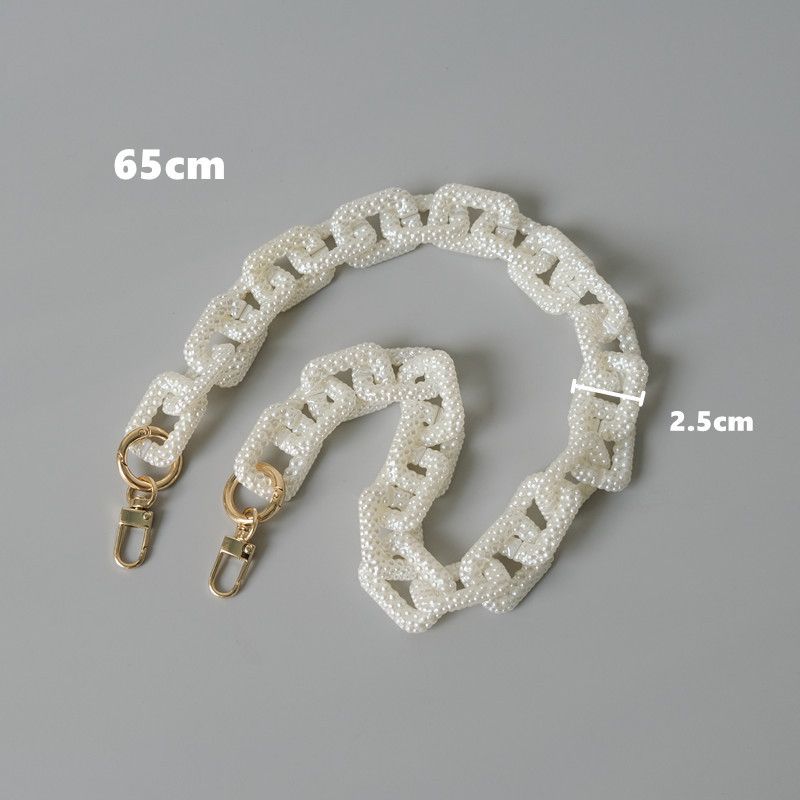Pure White Acryl Perle Unterarm frauen Tasche Mode DIY Kette_voghion.com