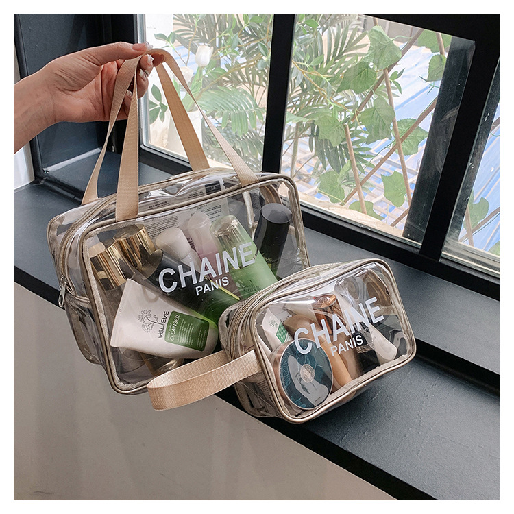 Produttori all'ingrosso Nuovo sacchetto di lavaggio rosso netto trasparente di grande capacità borsa cosmetica portatile di grande capacità di alta qualità_voghion.com