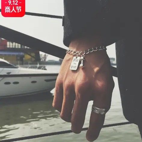 Neue koreanische INS Unisex Hip-Hop-Kette inspirierende Fitness Sie und ich Hantel Square Tag Armband Punk-Stil_voghion.com