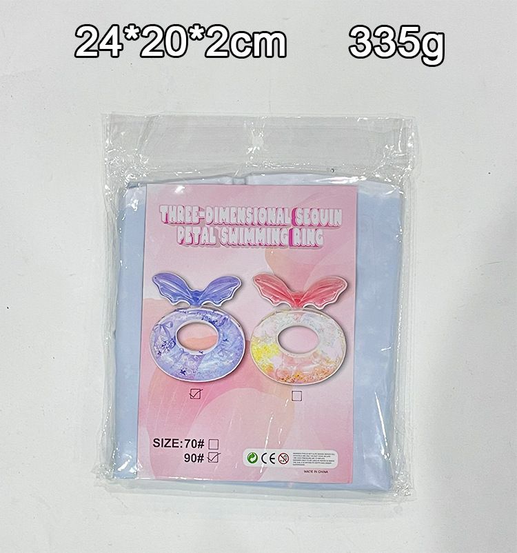 Opblaasbare zwemband voor kinderen en ouders - Cartoon glitterbloemontwerp, verdikt milieuvriendelijk PVC voor beginners (inclusief reparatiepatch en draagriem)_voghion.com
