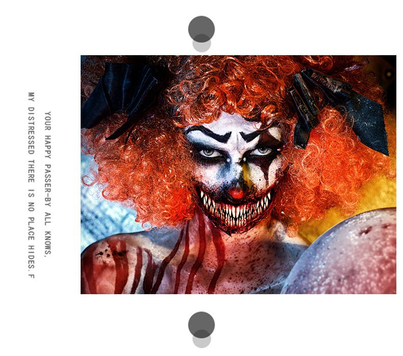 Halloween nya skräck skräck stor mun tatueringsklistermärken fest maskeradboll tillfälliga ansiktsklistermärken_voghion.com
