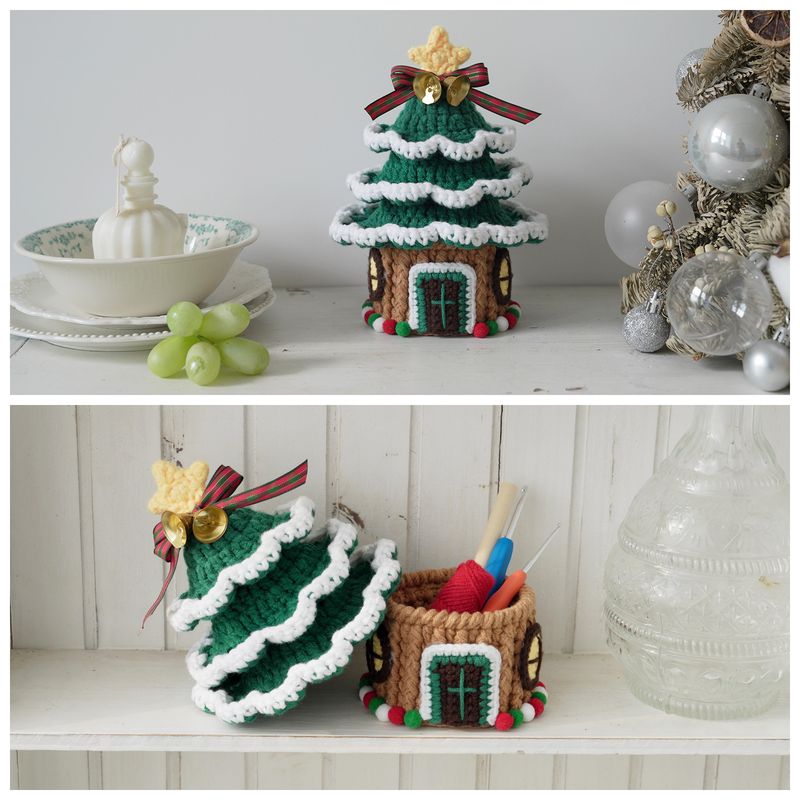 Manuel d'instructions en anglais pour Noël Paquet de matériel de crochet Arbre de Noël Ornements de bricolage faits à la main Cadeaux de Noël en gros_voghion.com