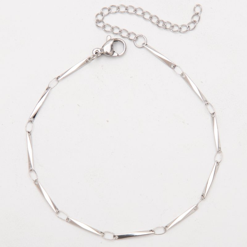 Cavigliera in acciaio inossidabile, di alta qualità, fatta a mano, con catena saldata, geometrica, semplice, alla moda, in titanio, versatile._voghion.com