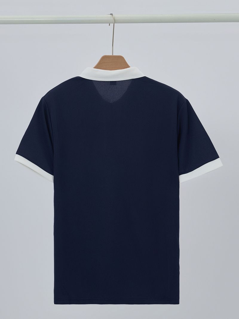 Men's Clothing Summer Polo Shirt Zipper Casual Short Sleeve Shorts Suit_voghion.com
