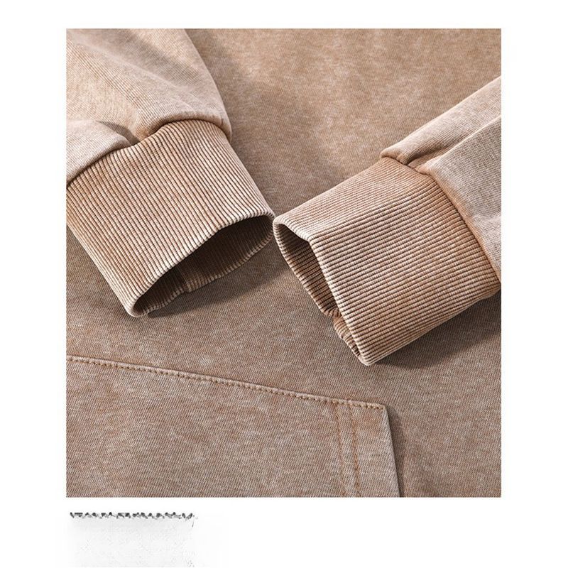 Herbst und Winter Chinesischer Baumwollpullover Hoodie Wachsgefärbter alter lockerer lässiger gewaschener Herren-Kapuzenpullover_voghion.com