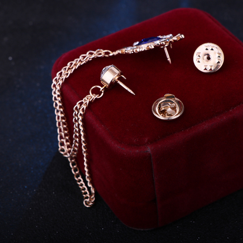 Retro Saray Mücevher Broş erkek Takım Elbise Pin Vintage Rhinestone Çapraz Püskül Yaka Iğneler Zincir Rozeti ile Lüks Takı Aksesuarları_voghion.com
