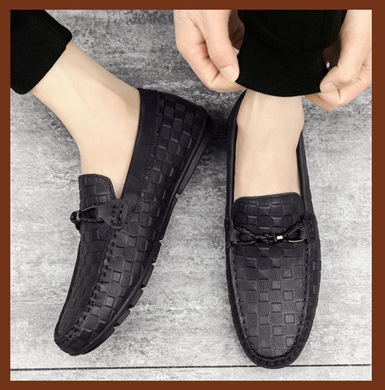 Streaming trendige Herren mit echtem Leder auf der Zehenschicht, atmungsaktiv faul für Business Freizeit und tragen_voghion.com