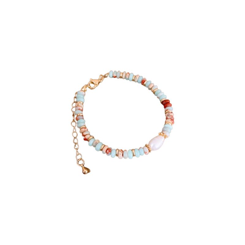Echtes Gold Galvanisiertes Kleines Frisches Geometrisches Perlenketten-Set, Einfaches High-End-Gefühl, Schlüsselbeinkette, Modisch_voghion.com