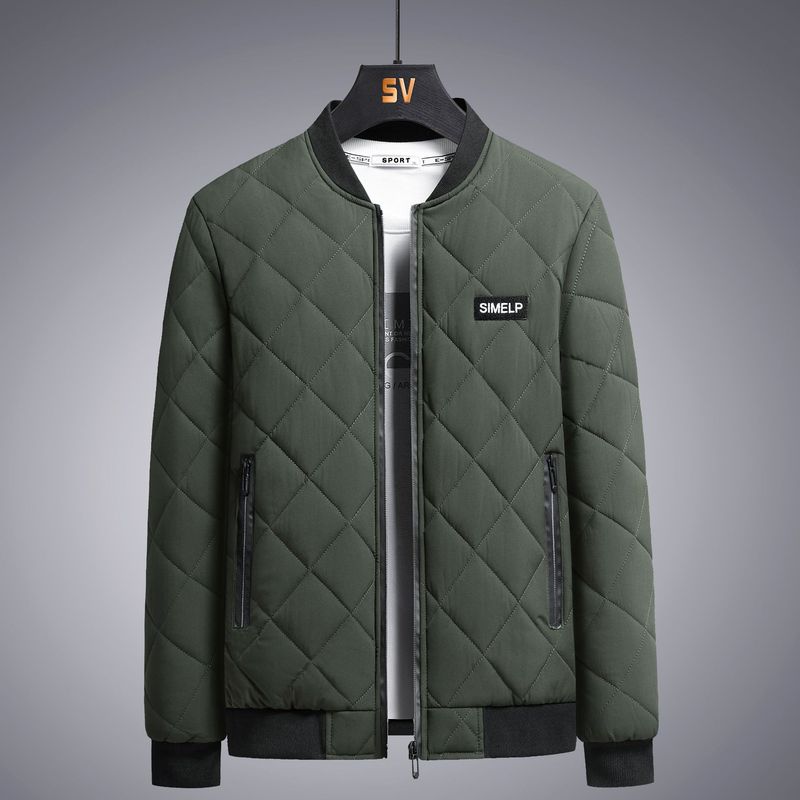 Herren Daunenjacke, neue karierte Winterjacke, dünne Baumwolle, Übergröße, mollige Jacke, Herren_voghion.com