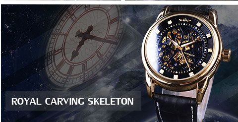 Forsining Skeleton Watch Transparent Roman Number Watches Men Luxury Brand Mechanical Men Big Face Watch Steampunk Wristwatches_voghion.com