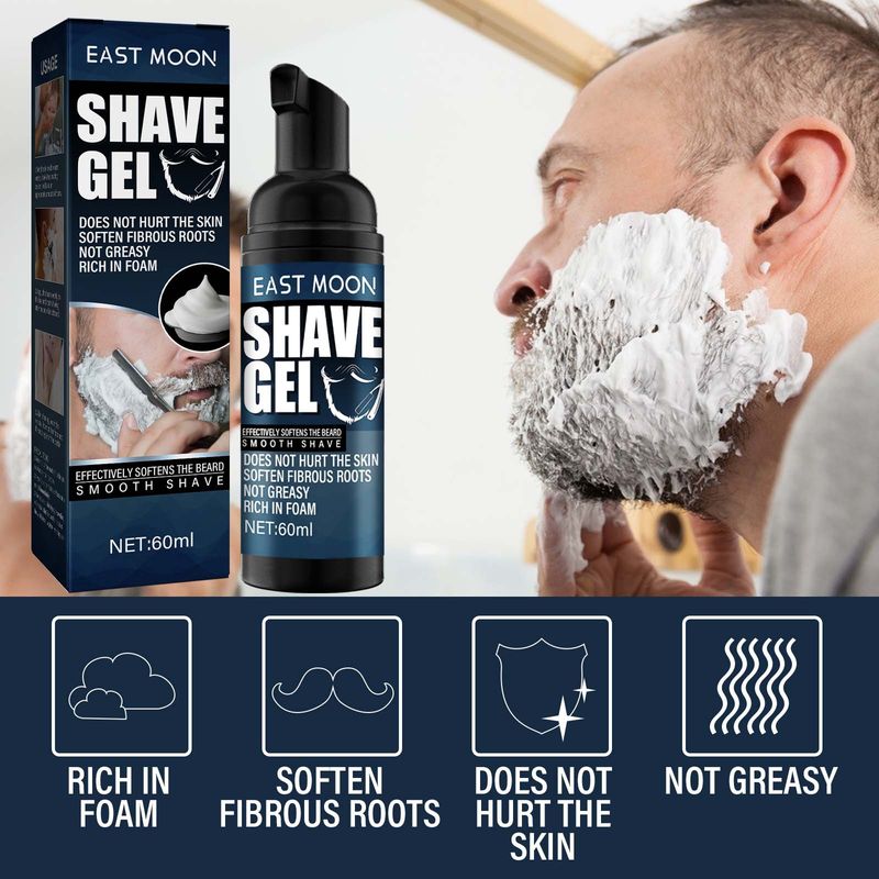 East Moon for Men Milde, erfrischende, reinigende, weichmachende Bartschaum-Rasiercreme_voghion.com