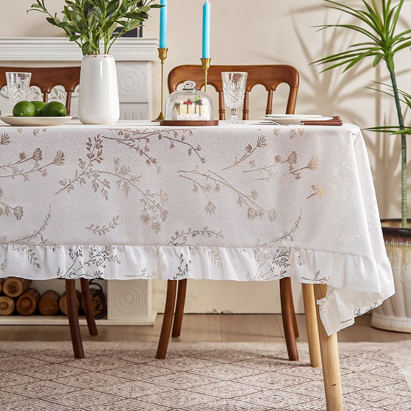Tovaglia in pizzo lavanda – Copritavolo rettangolare in poliestere con bordo smerlato, resistente al calore e antiscivolo, stile rustico_voghion.com