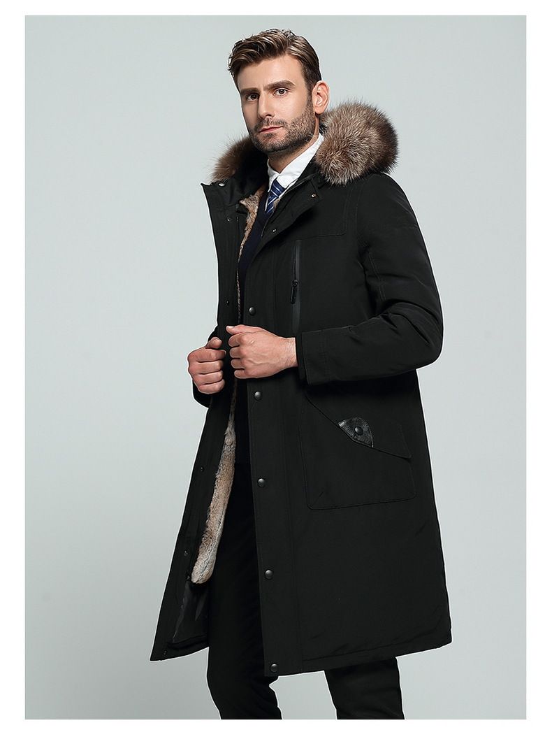 Parka invernale da uomo con fodera in pelliccia di visone staccabile – Giacca impermeabile in piumino d'oca per freddo estremo (-30°C), cappotto oversize con cappuccio e multitasche_voghion.com