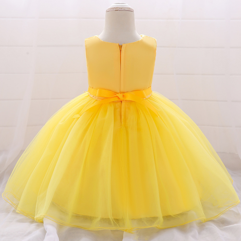Baby clothes Baby dress gauze beaded princess pommel dress Baby birthday wedding dress_voghion.com
