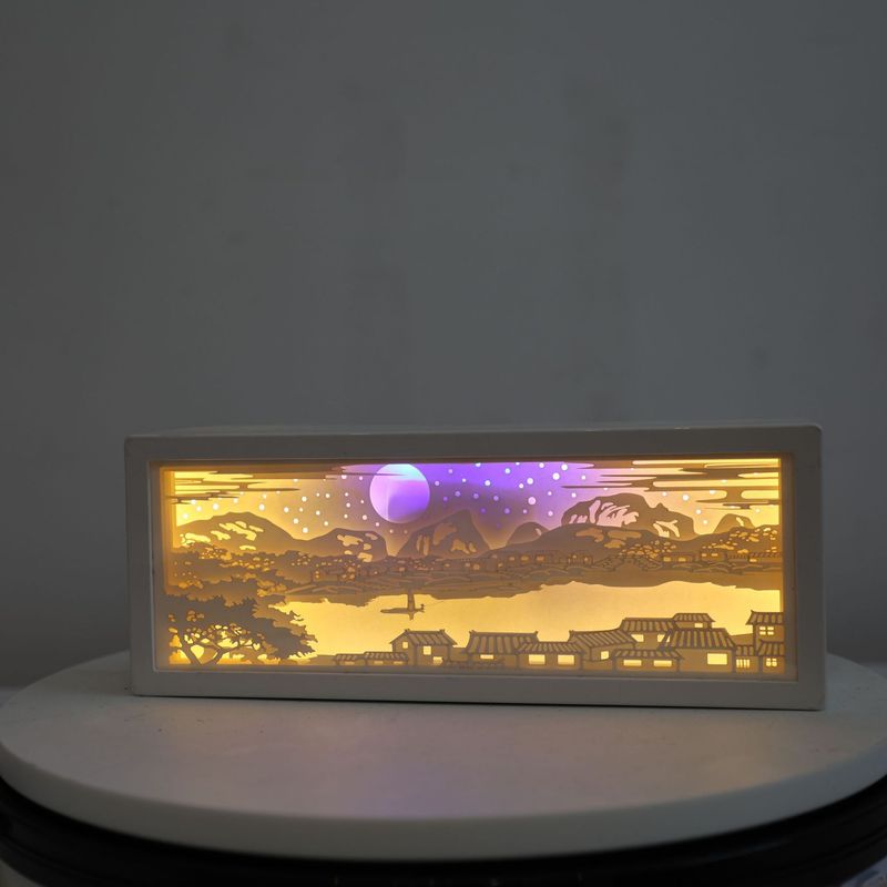 Lampada creativa per intaglio di carta 3D a striscia lunga di celebrità di Internet, luce notturna, ombra, illuminazione per compleanno, camera da letto, piccolo regalo_voghion.com