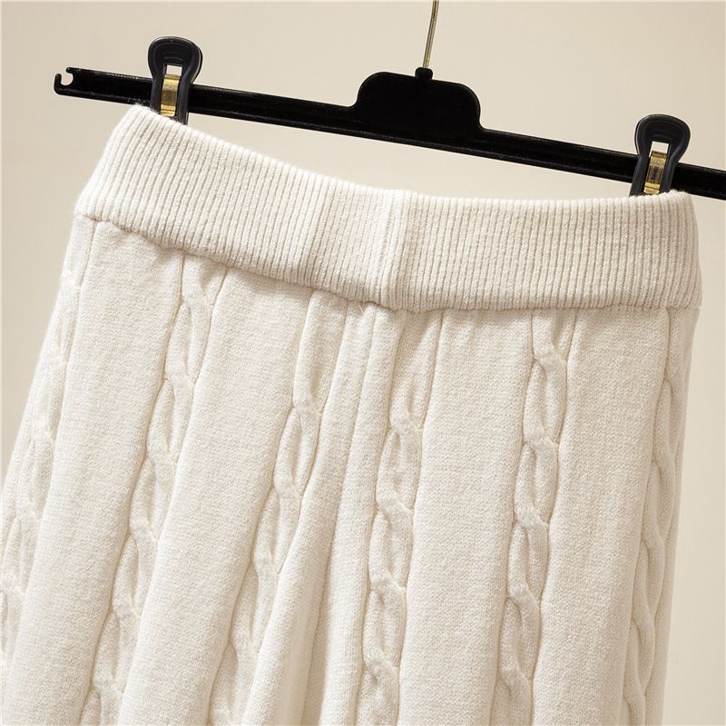 Vêtements pour femmes nouveaux costumes pour femmes gilet épais col haut pull tricoté pantalon large costume trois pièces automne et hiver_voghion.com