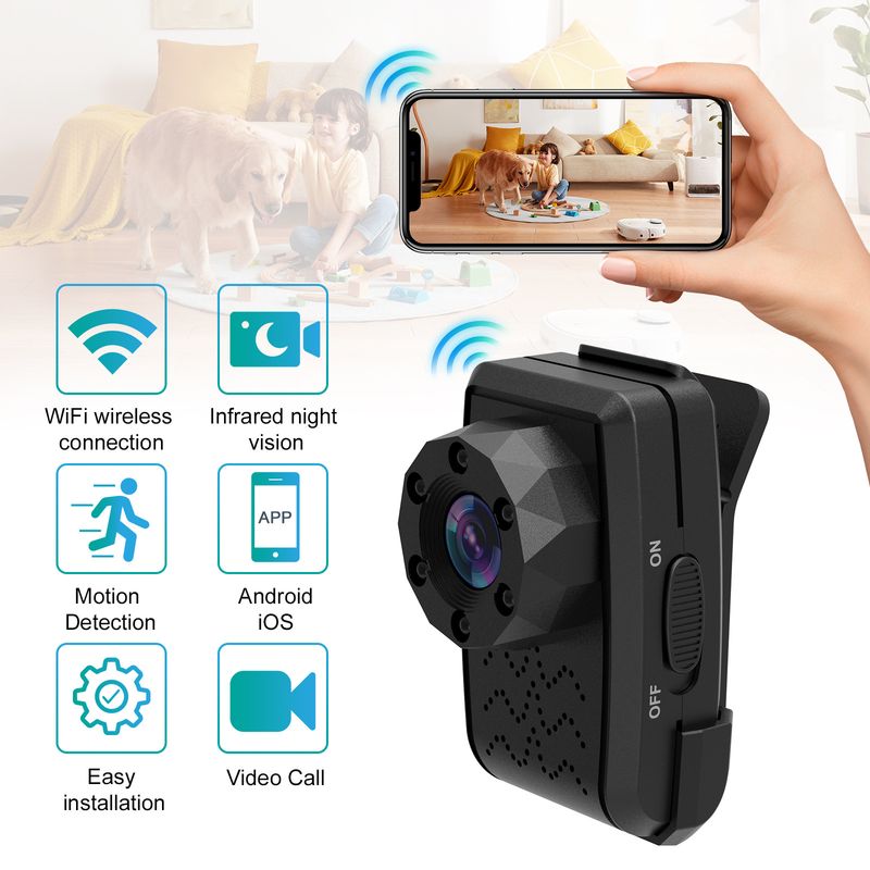 Telecamera di sorveglianza wireless con visione notturna ad alta definizione, monitor wireless per interni ed esterni X5-3_voghion.com