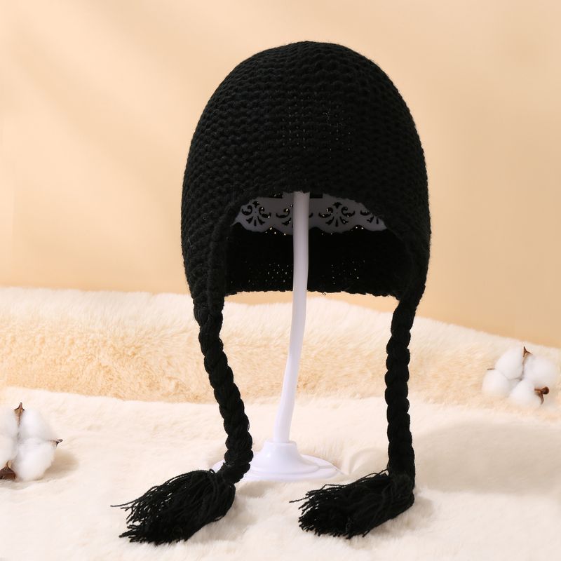Babykleeder Elegant gestrickte Babyhoerballmütz_voghion.com