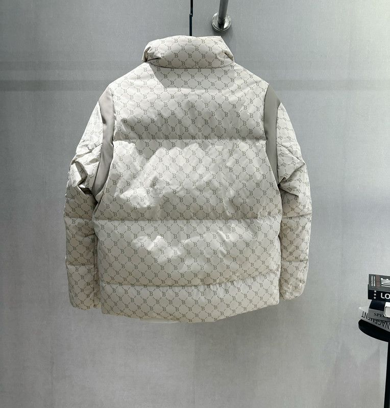 Men’s Puffer Jacket – Slim Fit Quilted Down Coat (Stand Collar, Windproof, 5 Sizes, Beige)_voghion.com