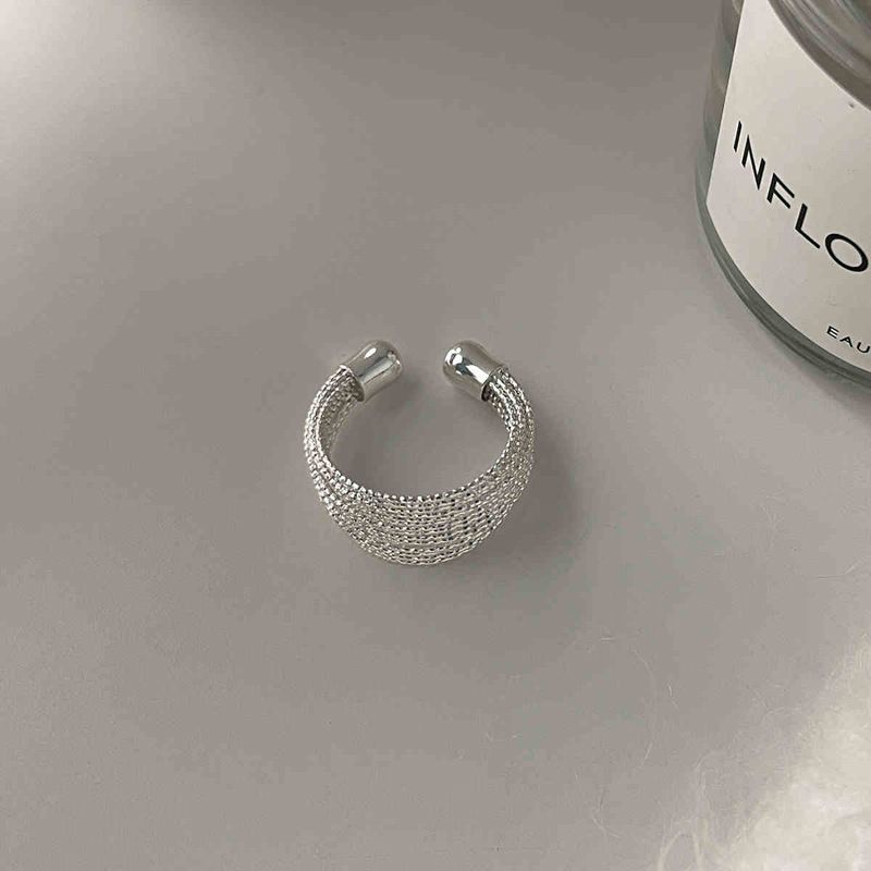 Anello a semicerchio intrecciato multistrato per donna, nuovo, minimalista, stile freddo, leggero e di lusso, in oro_voghion.com