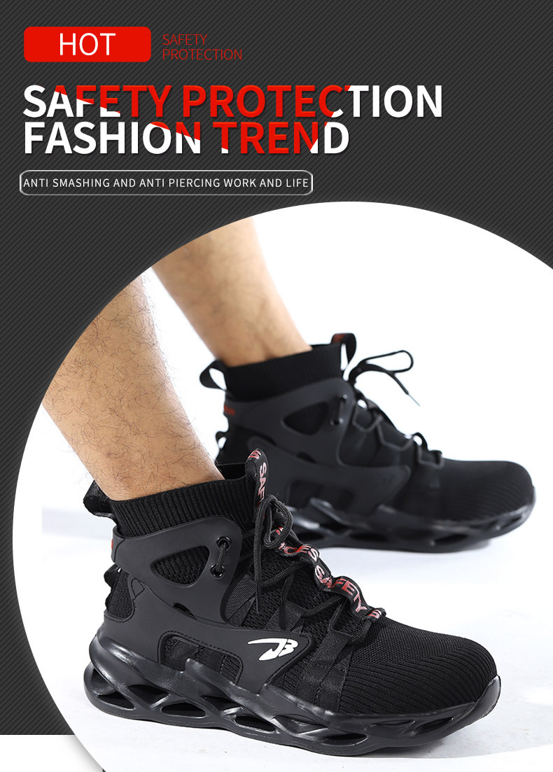 Breathable Woven Shoe For Men - Non-Slip Lace-Up Safety Work Shoe For Indutrial Contruction - Perfect For All_voghion.com