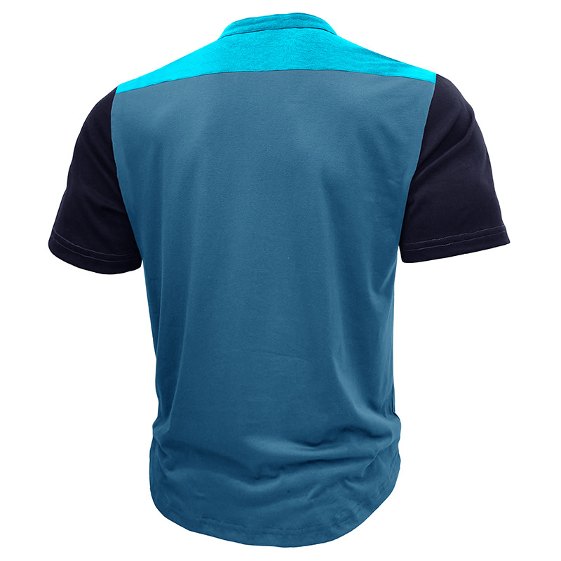 T-shirt à manches courtes et col montant pour homme, chemise Henley de sport de plein air pour homme, haut de fitness, t-shirt_voghion.com