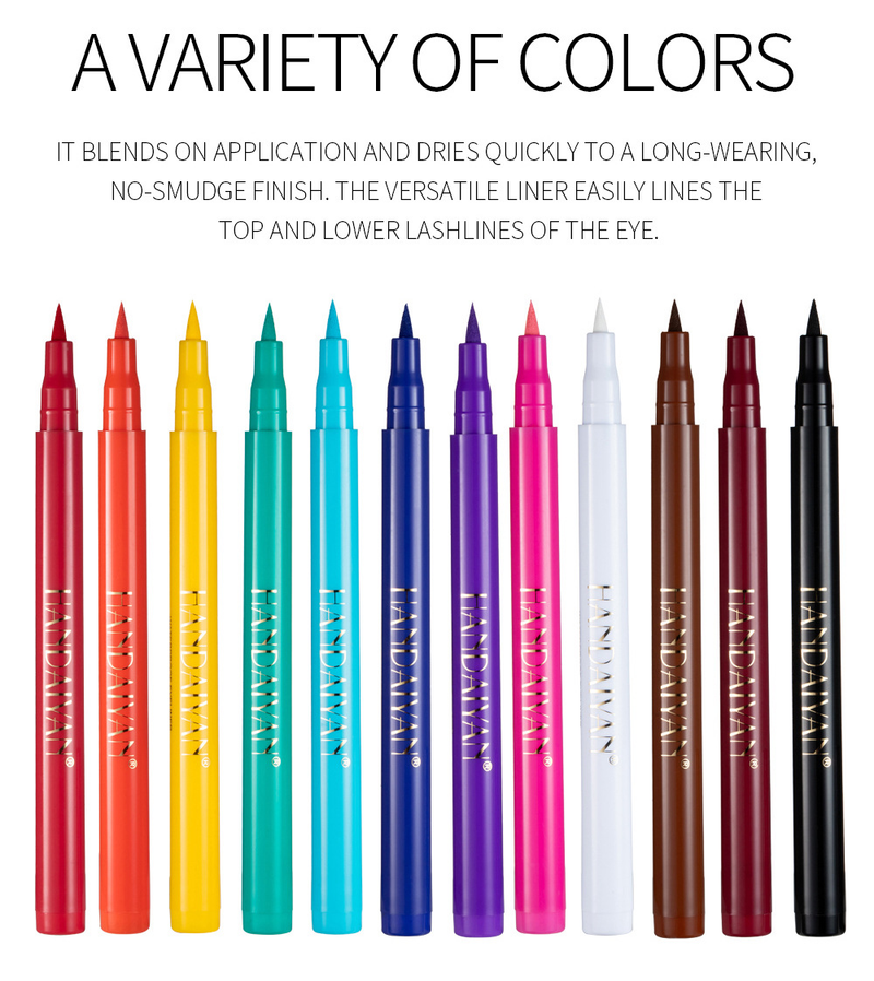 HANDAIYAN 12-Color Eyeliner Pencil Set - Quick-Dry, Smudge-Proof, Matte Eyeliner Gel Kit_voghion.com