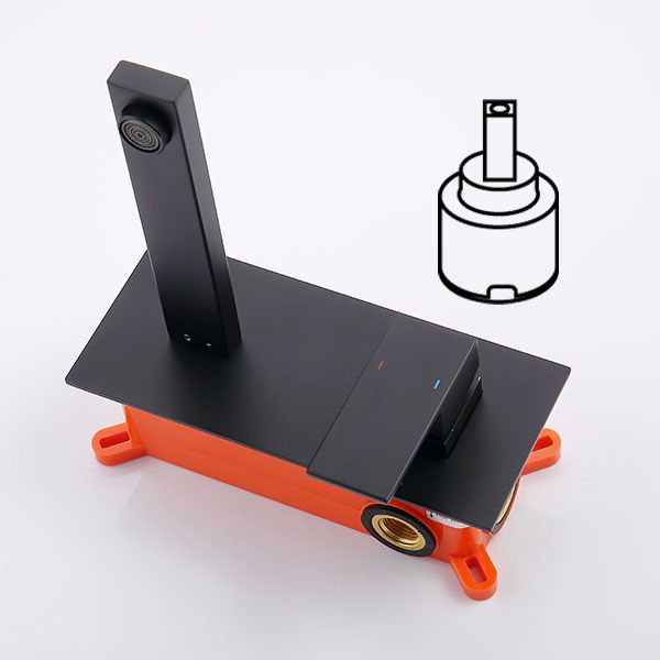 Wall Mount Faucet For Bathroom Sink Or Bathtub, Single Handle 2 Holes Brass Rough-in Valve Included, Matte Black_voghion.com
