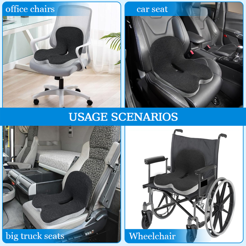 MemoryFoamSeatCushionforOfficeChairs&TruckDrivers,ErgonomicSeatCushionforBack,Tailbone&SciaticaPainRelief_voghion.com