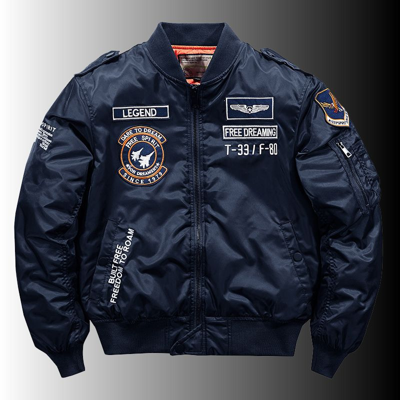 2024 Herren Winter Hip Hop Dicke warme Jacke Militär Motorrad Ma-1 Aviator Pilot Baumwolle Parka Männlich Baseball Bomber_voghion.com