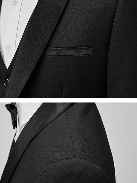 Abbigliamento maschile Colletto di frutta verde Abito da 3 pezzi per uomo Studente Laurea Spettacolo teatrale Abito sottile_voghion.com