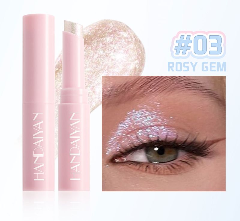 HANDAIYAN Jelly Highlighter Stick - Ultra-Fine Shimmer, Multi-Color, Dual-Use For Eyes & Highlight, Hydrating Glow_voghion.com