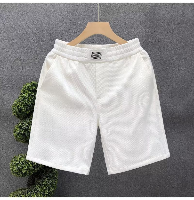 Pantalones cortos blancos ligeros de lujo para hombre, ropa de abrigo de verano, pantalones cortos deportivos casuales de longitud media para hombre._voghion.com