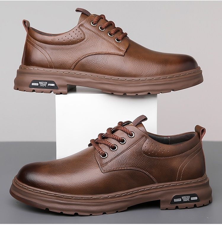 Glide Glide Leather Spring British Scarpe Derby Casual con Suola Spessa da Uomo Formali da Sposa Lavoro Stivali Martin Bassi_voghion.com