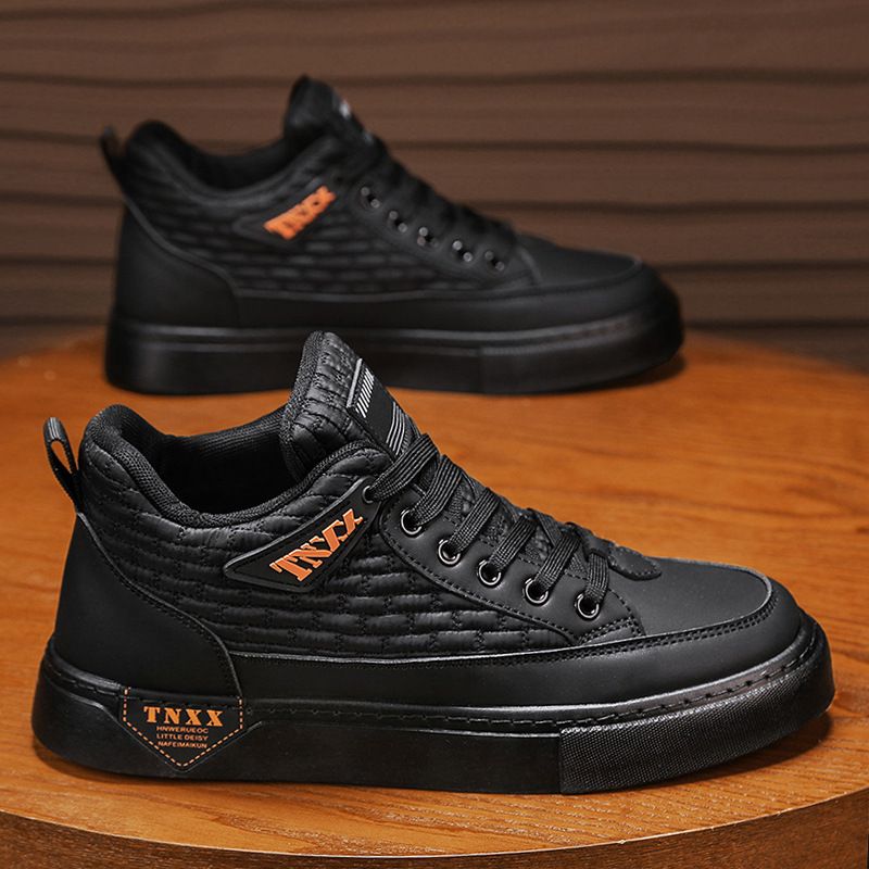 Baskets montantes pour hommes, élégantes et polyvalentes, chaussures décontractées blanches chaudes pour l'automne et l'hiver_voghion.com