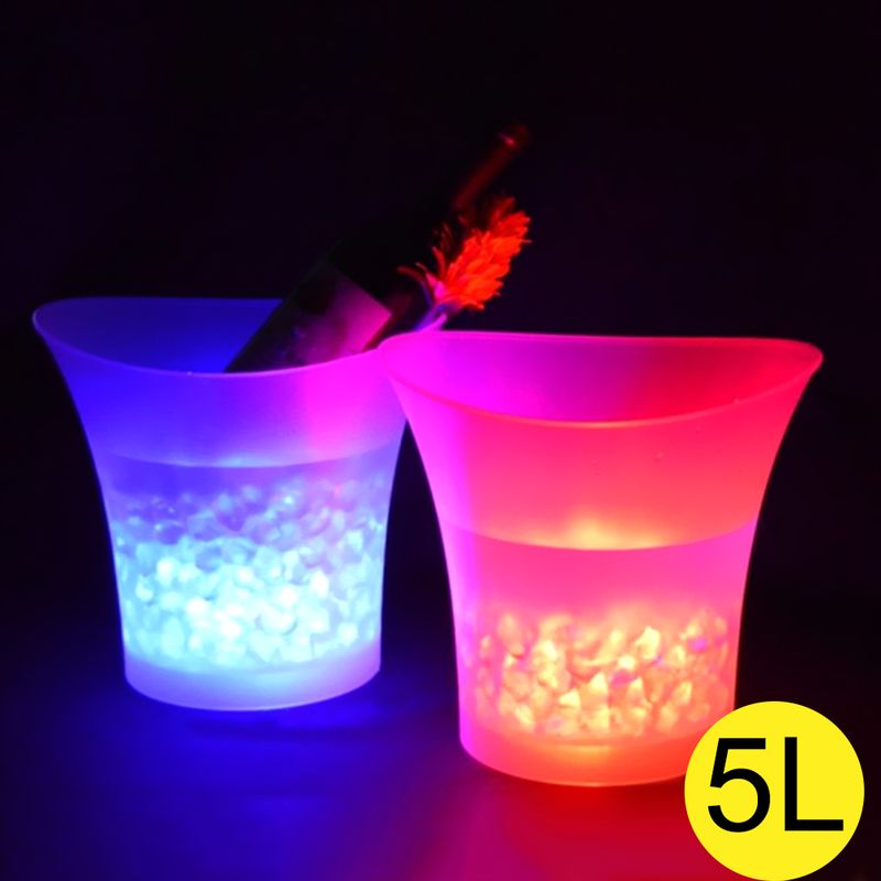 Barovi Noćna zabava 4 Boja LED Nova Vodootporna Plastična LED Kanta za Led Barovi Noćni klubovi 5L LED Osvjetljavajuća Kanta za Šampanjac i Pivo_voghion.com