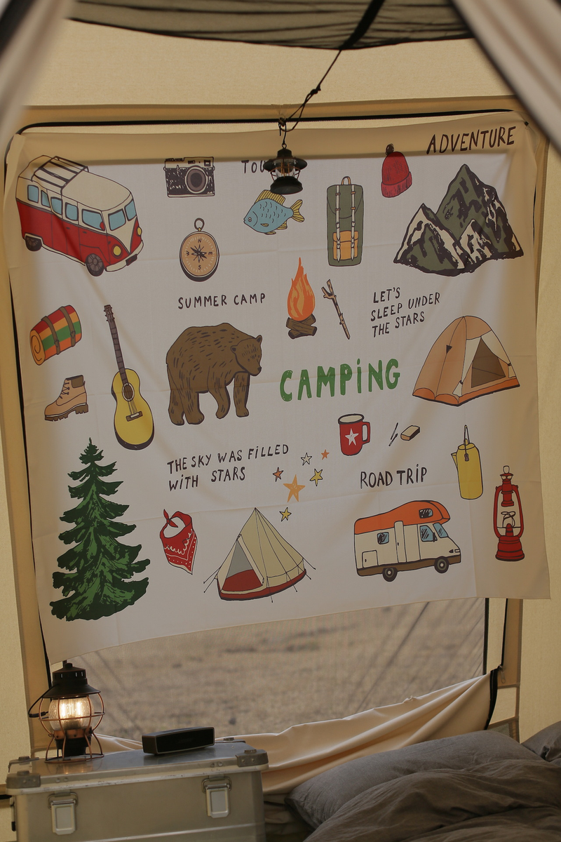 Camping atmosphere group ordinary outdoor decoration Nordic decoration photography background camping aesthetics Chicken_voghion.com