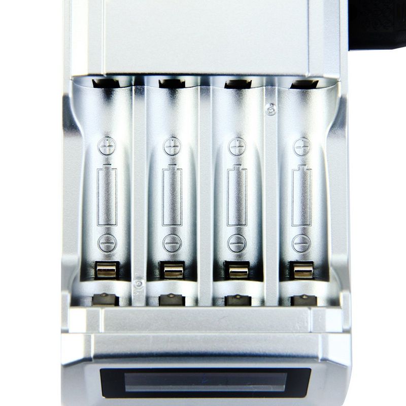 C905W 4 slot di ricarica indipendenti Caricabatterie LCD con chip intelligente per 1-4 batterie AA / AAA NiCd NiMh_voghion.com